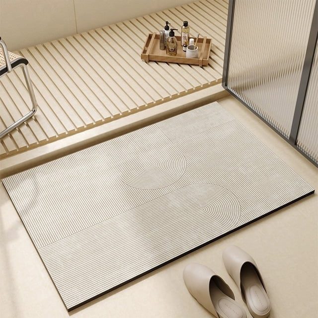 TIMIFIS Bathroom Rugs Thickened Absorbent Floor Mat Bottom Non-Slip Floor Mat Bathroom Door Soilability-Drying Door Mat Bath Mat