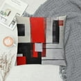 thumbnail image 2 of GOSMITH  Red and Grey Abstract Art Pillow Cover, Modern Black White Wall Decorative Throw Pillows Cushion Cover for Bedroom Sofa Living Room, 2 of 5
