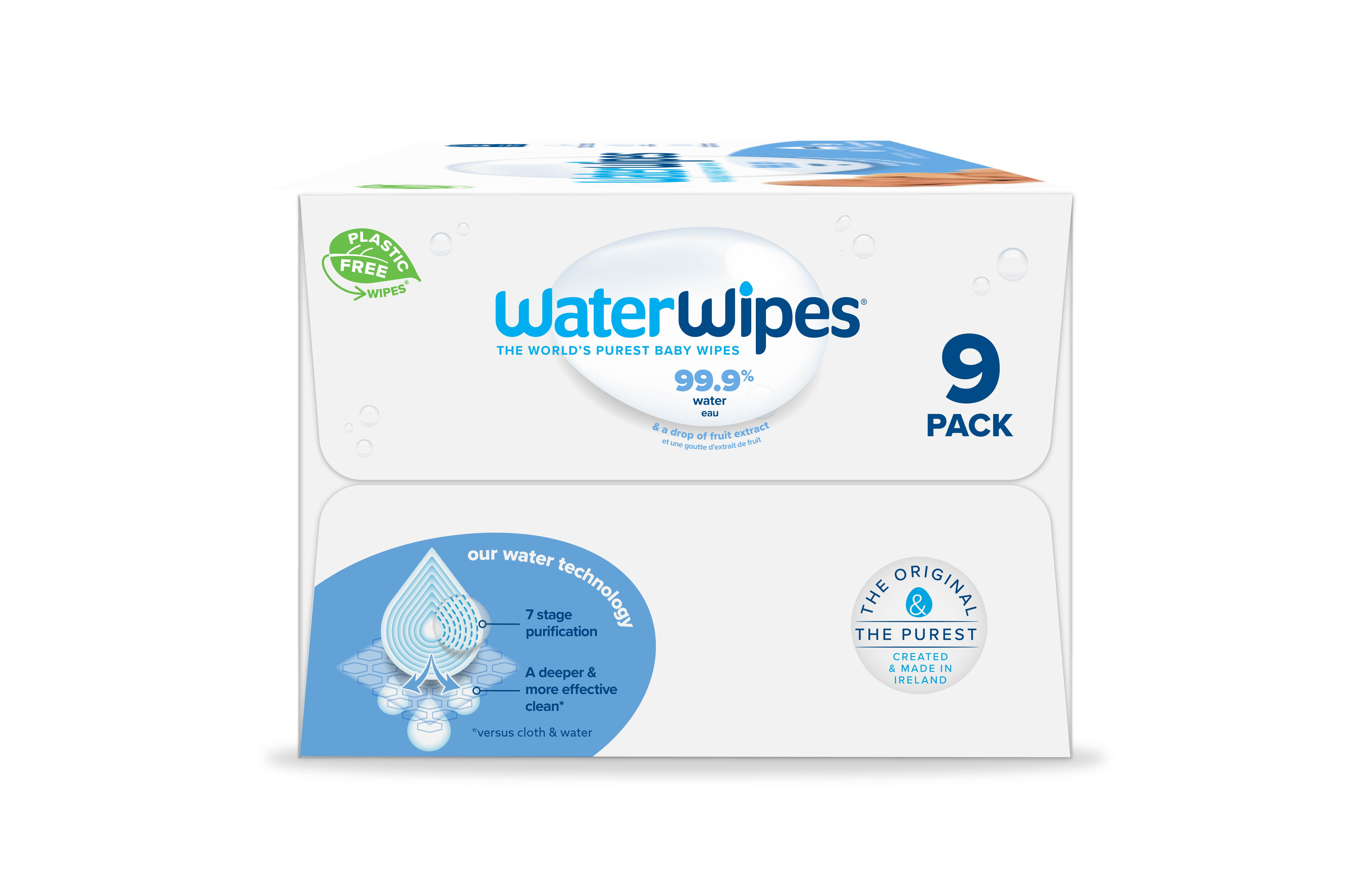 WaterWipes Plastic-Free Original 99.9% Water Based Baby Wipes, Unscented,  720 Count (12 Packs) 