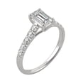 thumbnail image 2 of Charles & Colvard 14K White Gold Moissanite 7x5mm Emerald Emerald Engagement Ring-Size 8.5 1.24cttw DEW, 2 of 8