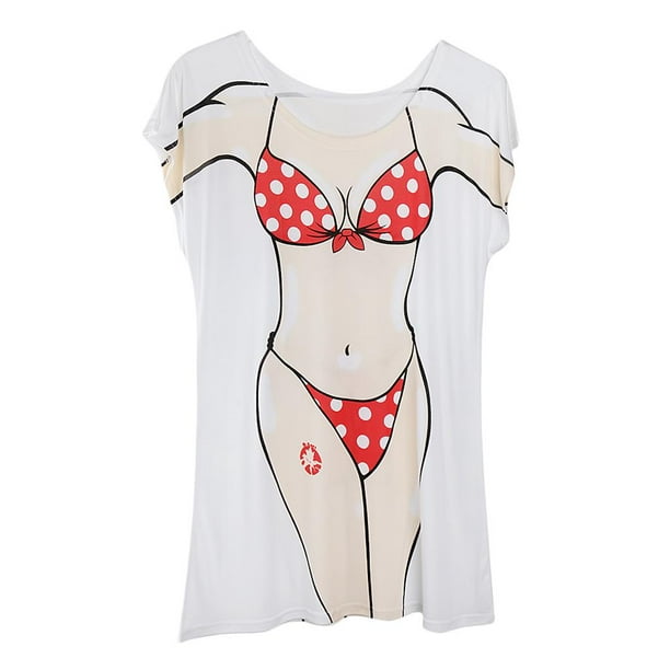Impreso Fancy Woman Dress Beach Party Camiseta Traje de bano 9 Disenos Colcomx cubrir el cuerpo del bikini Walmart en linea