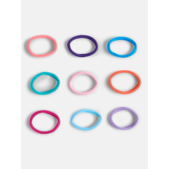 Wonder Nation Girls Soft Hair Tie Set, 16-Piece, Multi