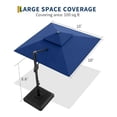 thumbnail image 3 of 10' x 10' Heavy Duty Cantilever Patio Umbrella with LED Lights & Weighted Base, Square Aluminum Offset Umbrella 360-Degree Rotation for Outdoor Decor, Backyard, Deck, Pool, 3 of 7