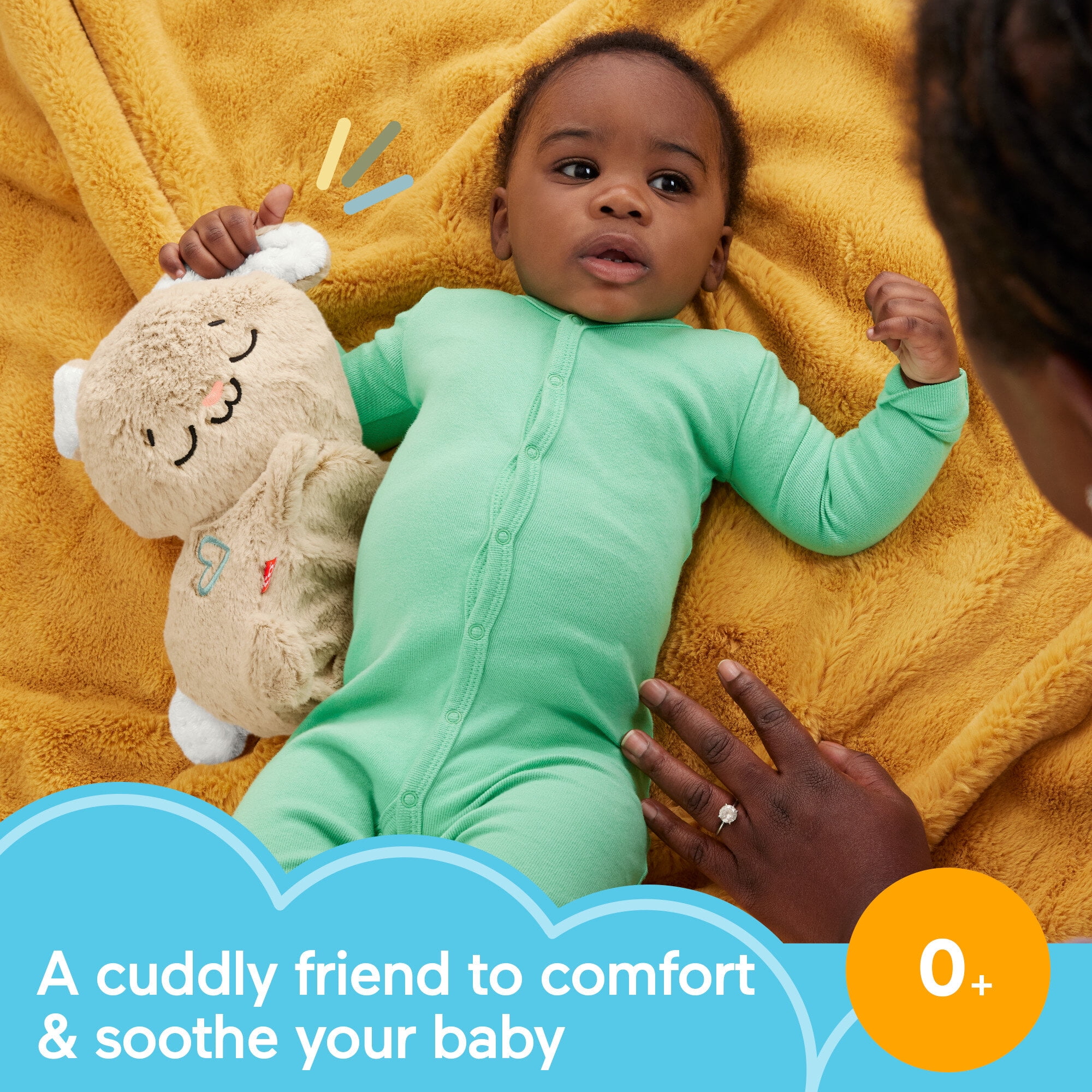 Fisher-Price Soothe & Settle Bunny Plush Baby Infant Toy & Sound Machine with Motion, Multicolor