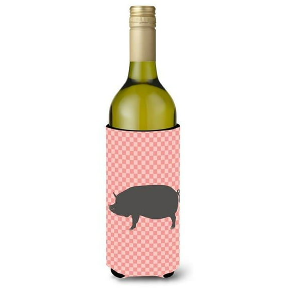 Berkshire Pig Pink Check Wine Bottle Beverge Insulator Hugger