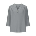 thumbnail image 5 of Womens Short Sleeve Tops Women's Fashion Casual V Neck Down Short Sleeve Top T Shirt Tops for Women, 5 of 6