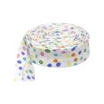 thumbnail image 1 of Cateissary Cinta adhesiva al bies de un solo pliegue para acabados de bordes precisos y duraderos, cinta planchada con impresión de puntos Tela de costura y artesanía puntos blancos del arcoiris, 1 of 6