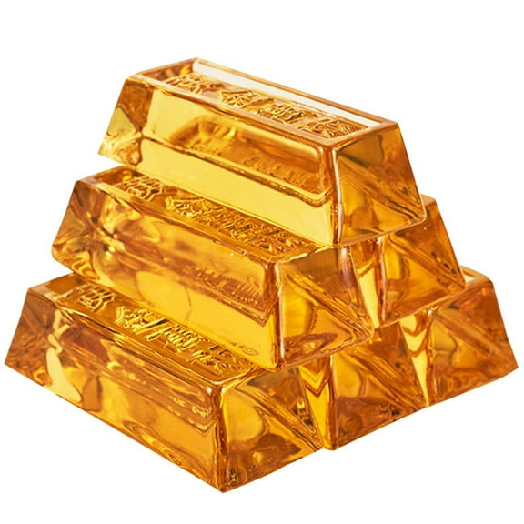 PATKAW 6Pcs Simulation Gold Brick Artificial Gold Bar Decorative Prop for Home Office