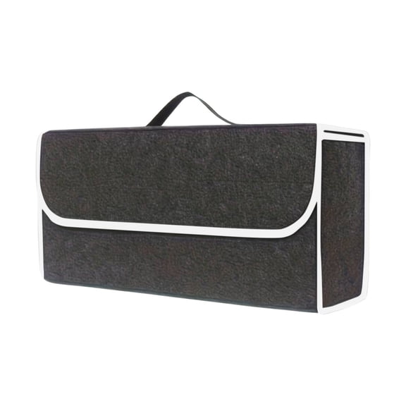 Yurqghjb Foldable Car Trunk Organizer, Premium Felt Cloth Cargo Storage Bin for SUV and Sedan,White, 1 Pack