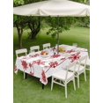 thumbnail image 3 of Outdoor Tablecloth with Umbrella Hole and Zipper, Red Christmas Rectangle Table Cloth 60x120 Inch Waterproof Tablecloth, Winter Xmas Snowflake Wave Picnic Table Cover for Patio Camping, 3 of 7