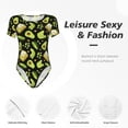 thumbnail image 4 of Fotbe Avocado Toast Women's Crew Neck Short Sleeves Bodysuit Tops Round Neck Slim Sleeveless Soft Comfortable Basic-Small, 4 of 7