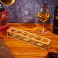 thumbnail image 2 of 6 Holes Shot Glass Tray Holder 1.63 Inch Hole Wine Glasses Cup Serving Tray Wine Cups Organizer Shot Glasses Display Bar Accessories Bamboo, 2 of 5