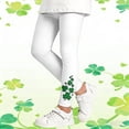 thumbnail image 2 of Bainana Girls St Patricks Day Printed Leggings Elastic Waist Tiper Leg Casual Yoga Pants Comfortable Stretch Little Girls Athletic Playwear Bottoms White Size 5-6 Years, 2 of 6