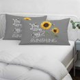 thumbnail image 3 of Sunflowers Pillow Covers, Linen Long Throw Pillow Case, Modern Bee You Are My Sunshine Grey Holiday Pillow Protector Decorative Cushion Cover for Living Room/Bedroom 16" x 24", 3 of 8