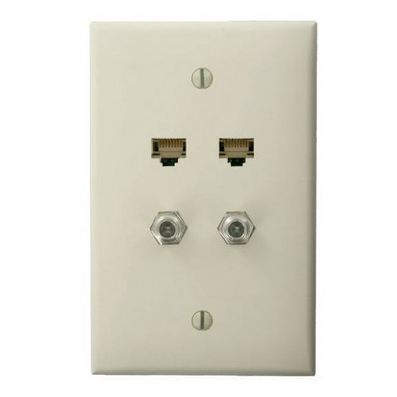 Leviton Midway Light Almond 4 port Cat 5e Coax F Type Nylon Wallplate 5EA10-M4T
