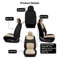thumbnail image 4 of 4PCS Universal Front Car Seat Covers Protector Cushion Replacement Front Seat Only, Black+Beige, 4 of 9