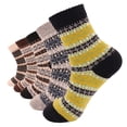 thumbnail image 2 of 5 Pairs Womens Multicolor Fashion Warm Wool Cotton Thick Winter Crew Fuzzy Socks, 2 of 4
