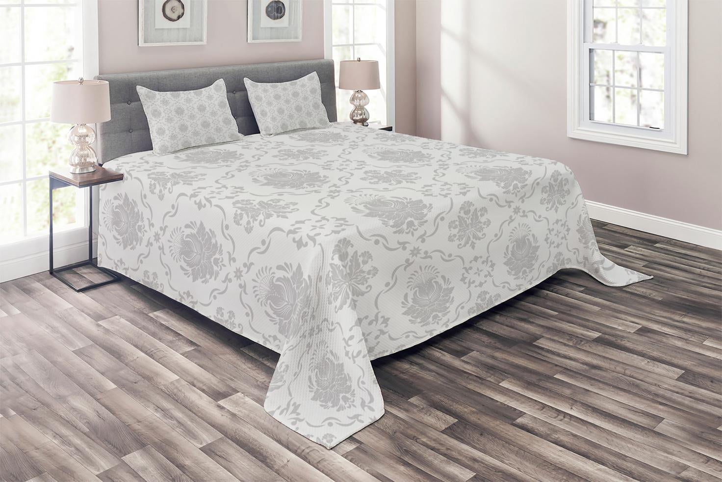 Flat Sheets Grey Twin Size Ambesonne Grey Flat Sheet Classic Victorian Floral Patterns Tulips Nostalgic Romantic Modern In Vintage Style Bohemian Soft Comfortable Top Sheet Decorative Bedding 1 Piece Home Kitchen