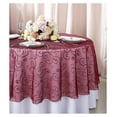 thumbnail image 2 of 108" Round Embroidered Organza Sheer Table Overlays Toppers Organza Tablecloths Table Covers Linens for Wedding Party Banquet Events - Burgundy, 2 of 2