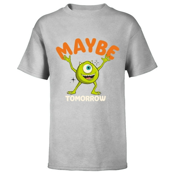 Disney PIXAR Mike Wazowski Maybe Tomorrow - Short Sleeve T-Shirt for Kids - Customized-Athletic Heather