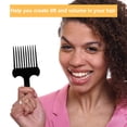 thumbnail image 4 of Hair Fork Comb Black Plastic Insert Afro Non Slip Comb Lift Hair Comb High & Low Gear Comb Hairdressing ., 4 of 5