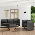 thumbnail image 1 of vidaXL 6 Piece Garden Lounge Set with Cushions Poly Rattan Grey, 1 of 5