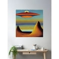 thumbnail image 2 of Flying Saucer Poster Wall Art, Modern Wall Decor For Living Room Bedroom, 16X16 UNFRAMED, 2 of 3