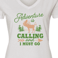 thumbnail image 4 of Inktastic Vintage Adventure is Calling and I Must Go with Moose Women's V-Neck T-Shirt, 4 of 5