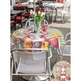 thumbnail image 4 of Sage Green Easter Bunny Outdoor Tablecloth - 60 Inch Round Dining Table Cover, Spring Easter Eggs Chicken Dots Waterproof Outdoor Table Cloth with Umbrella Hole & Zipper for Picnic/Patio/Party, 4 of 7