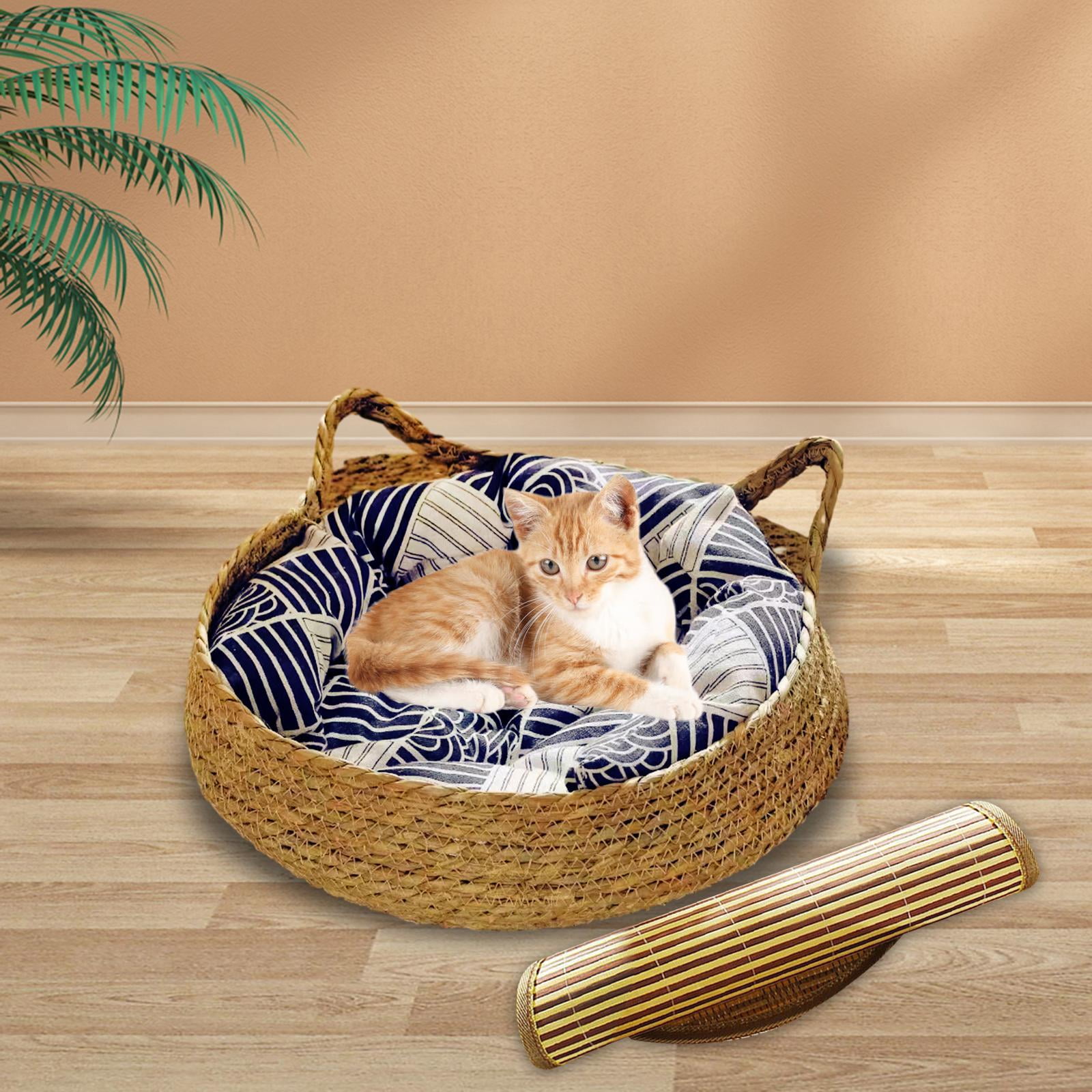 Large Cane Cat Basket Pet Bed Basket Cats Cat Hammock, Hanging Pet