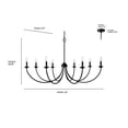 thumbnail image 4 of Millennium Lighting  Huxley 6/8 Chandelier Ceiling Light Matte Black - 8 Lights, 4 of 6