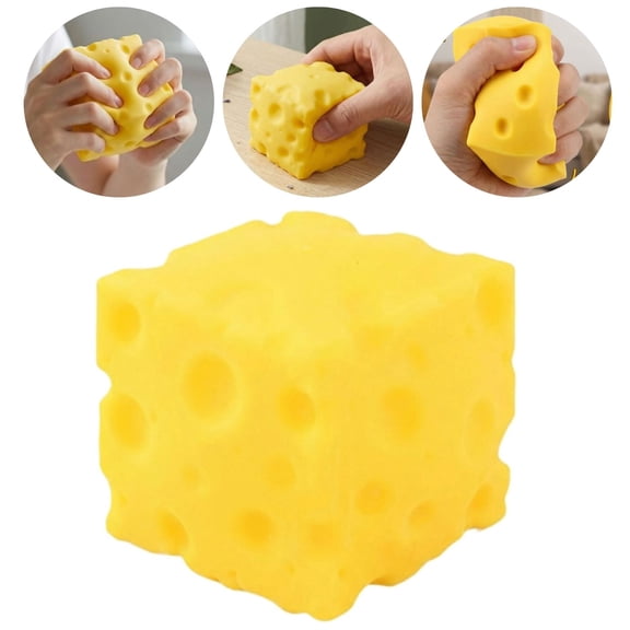 Yellow Cheese Stress Toys, Cheese-Shaped Squeeze Sensory Toys, Soft Slow Rising Rebounding Sensory Cheese Shape Stress Toys