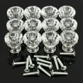 thumbnail image 2 of 12Pcs 25mm Crystal Glass Dresser Drawer Knobs Diamond Plated Shape Door Handle Pull Knobs Cabinet Furniture Handles Knobs, 2 of 12