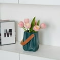 thumbnail image 6 of Iumwxz Plastic Imitation Glazed Vase for Dried or Fresh Flowers Blue Decorative Vase for Living Room TV Cabinet or Bedroom 6.4x5.1x4.5 Inch Home Decor Flower Pot, 6 of 6