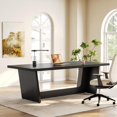 thumbnail image 3 of 1Easylife 70.87 Inches Long Executive Desk, Black Wooden Computer Desk, Industrial Simple Study Writing Table, Large Workstation Business Furniture for Home Office, 3 of 9