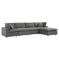 thumbnail image 3 of Modway Commix 5-Piece Outdoor Patio Sectional Sofa in Charcoal, 3 of 10