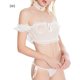 thumbnail image 1 of Conjunto de ropa interior de perspectiva encantadora para mujer, lencería de bragas con top de hilo de malla, blanco, M Monstrate  XX000219-03, 1 of 7