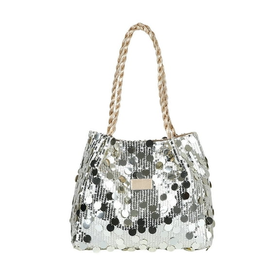 Inerposs Fashionable Sequin Bag, Casual Shoulder Bag, Large Capacity Handbag, Trendy Underarm Bag, Practical Storage Tote for Daily Use, Shopping or Travel