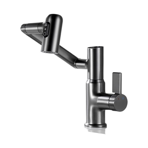 Kitchen Faucet Smart Digital Display Rocker Bathroom Sink Faucet, Washbasin Tap Motorhome Faucet And Scrape Wash ,Durable Materials