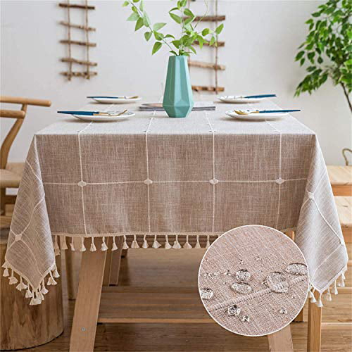 Table Cloth Tassel Cotton Linen, What Size Tablecloth Do I Need For A Table That Seats 10