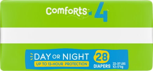 2X - Comforts Jumbo Baby Diapers Size 4 (22-37 lbs)