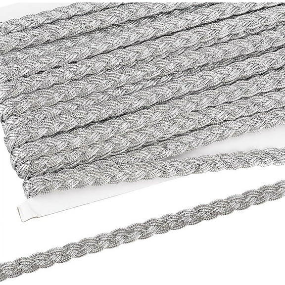 19.69 Yards Metallic Braid Lace Trim 11mm Wide Filigree Corrugated Lace Ribbon Silver Embellishment Lace Trim for DIY Clothes Accessories Jewelry Crafts Sewing Decoration