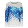 thumbnail image 4 of jsaierl Christmas Sweatshirts for Women Round Neck Long Sleeve Shirts Snowflake Print Tops Workout Casual Fall Blouse Tee Pullover Christmas Gifts for Teen Girls, 4 of 6