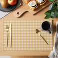 thumbnail image 2 of Buffalo Plaid Placemats Set of 8 Farmhouse Yellow Checkered Vintage Grid Place Mats Indoor Wipeable Table Mats Washable Cloth Dining Table Placemats for Kitchen Holiday Party Home Decor 13x19 Inch, 2 of 9