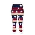 thumbnail image 3 of Pantalones de Pijama Capri para las Mujeres Día de la Independencia Impreso Leggings, 3/4 Longitud Pantalones Capris Cintura Elástica Alta, Poliéster Desgaste Casual, 3 of 8