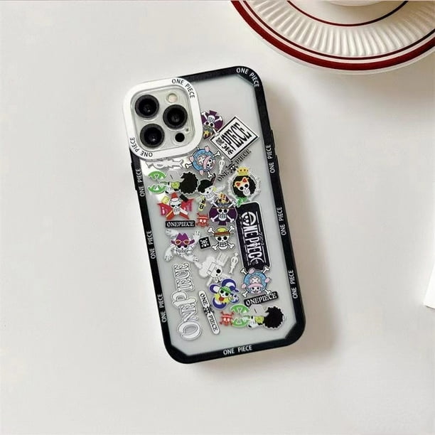 One Piece Luffy Anime Printing Phone Case Para IPhone X XR XS Max 7 8 6 6s Plus SE 2020 13 14 12 11 Pro 13Pro Funda Trasera Linda Manga Bolsa Anti-Caída Carcasa Transparente