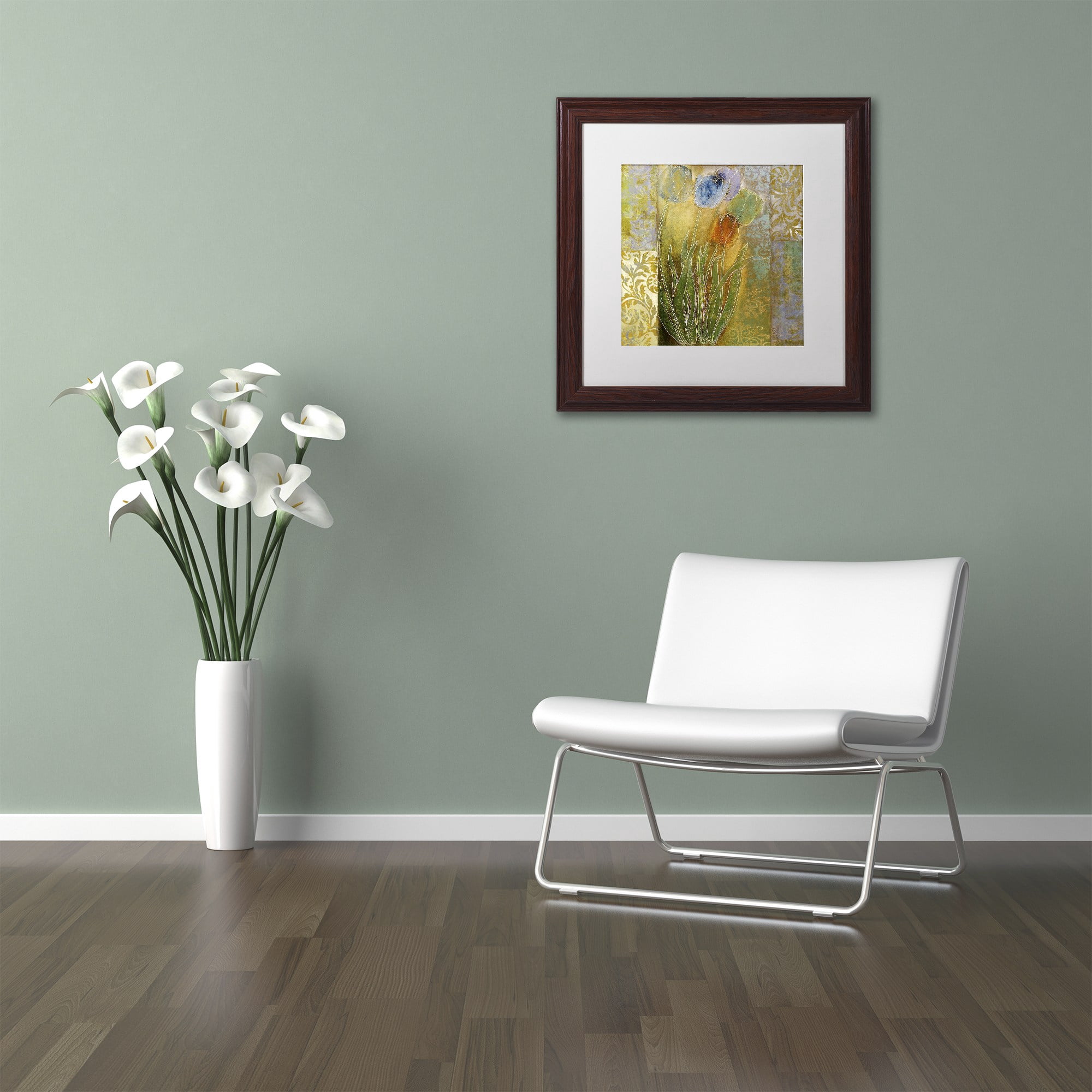 Trademark Fine Art "Emily I" Canvas Art by Color Bakery White Matte, Wood Frame
