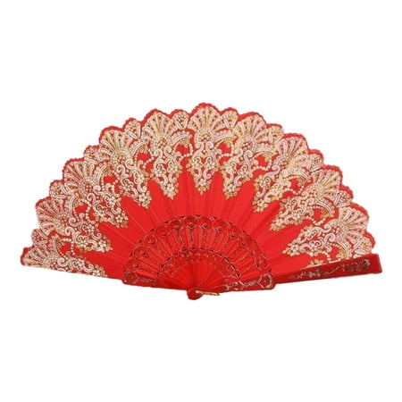 

Topaty Retro Style Fan | Plastic Fan Chinese Style Gorgeous Gold Fan Wing Chun Dance Folding Fan | Craft Folding Fan Chinese Dance Fan||Chinese Folk Style Dance Fan | Portable Folding Fan Female Wing