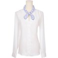 thumbnail image 2 of INSPIRE CHIC Women's Floral Printed Blended Cotton Scarves, 21.7x21.7" Small Square Flowers Headscarf Neckerchief Mini Leaf-White, 2 of 6