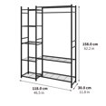thumbnail image 6 of LENLN Garment Rack for Hanging Clothes Heavy Duty Clothes Rack with Shelves, Portable Closet Racks Metal Clothing Racks Freestanding Closet Wardrobe System, Max Load 600lbs, Black, 6 of 6